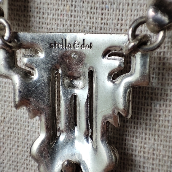 Stella and Dot Art Deco Revival Silver Tone All Clear Rhinestones - Picture 7 of 14
